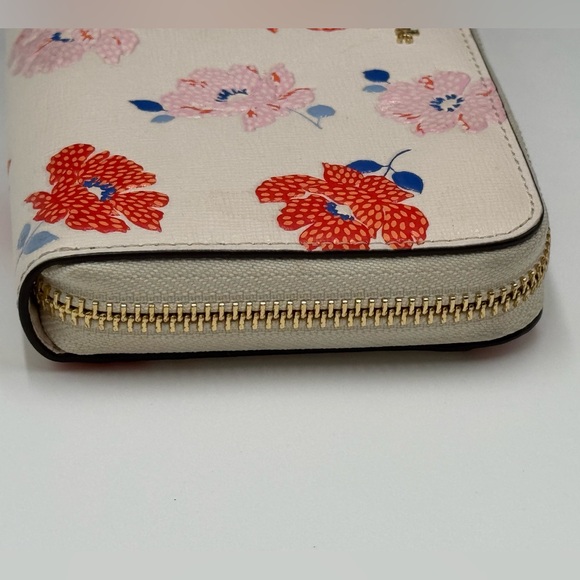 Kate Spade Morgan Dotty Floral Embossed Saffiano Leather Zip Around Continental - Picture 5 of 9